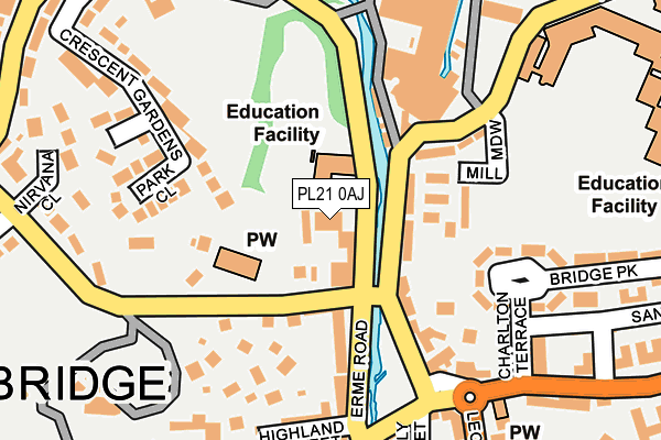 PL21 0AJ map - OS OpenMap – Local (Ordnance Survey)