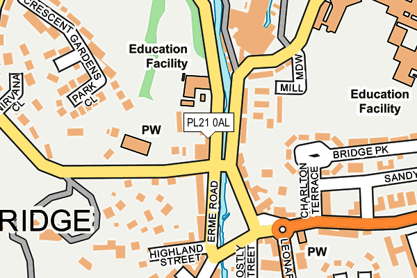 PL21 0AL map - OS OpenMap – Local (Ordnance Survey)