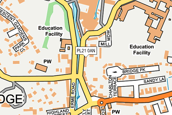 PL21 0AN map - OS OpenMap – Local (Ordnance Survey)