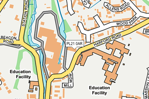 PL21 0AR map - OS OpenMap – Local (Ordnance Survey)