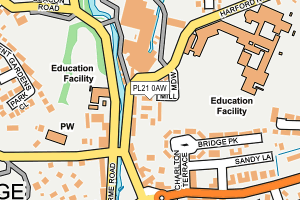 PL21 0AW map - OS OpenMap – Local (Ordnance Survey)