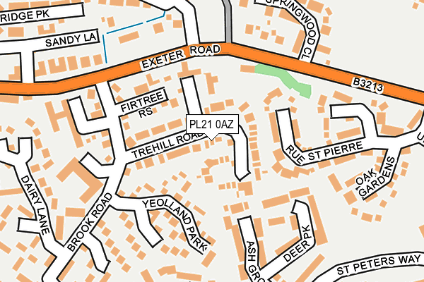 PL21 0AZ map - OS OpenMap – Local (Ordnance Survey)