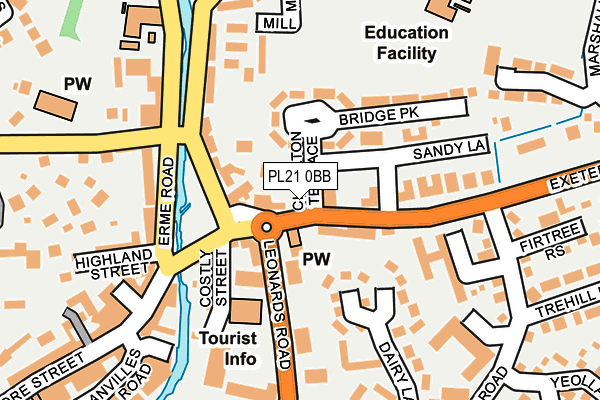 PL21 0BB map - OS OpenMap – Local (Ordnance Survey)