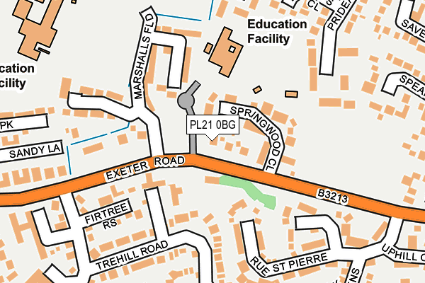PL21 0BG map - OS OpenMap – Local (Ordnance Survey)