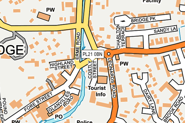 PL21 0BN map - OS OpenMap – Local (Ordnance Survey)