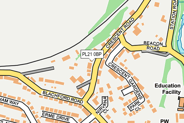 PL21 0BP map - OS OpenMap – Local (Ordnance Survey)