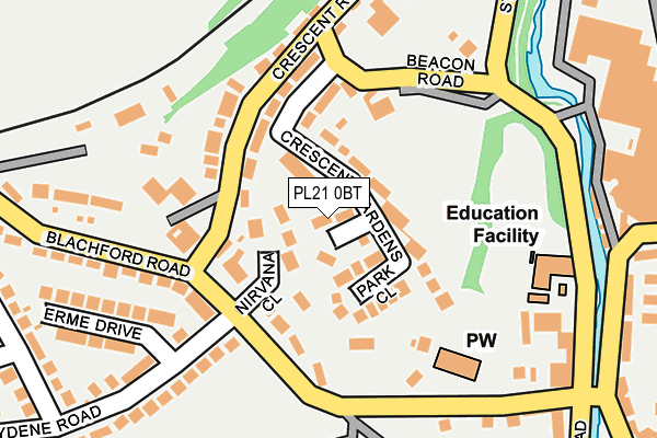 PL21 0BT map - OS OpenMap – Local (Ordnance Survey)