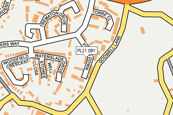 PL21 0BY map - OS OpenMap – Local (Ordnance Survey)