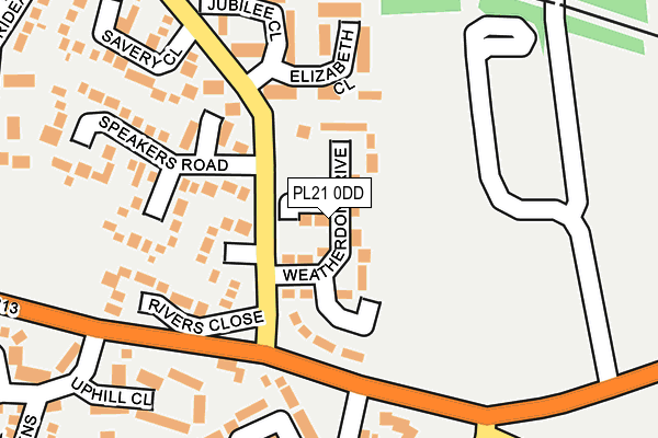 PL21 0DD map - OS OpenMap – Local (Ordnance Survey)