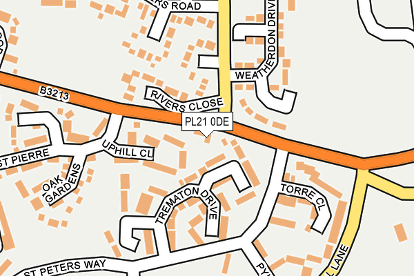 PL21 0DE map - OS OpenMap – Local (Ordnance Survey)