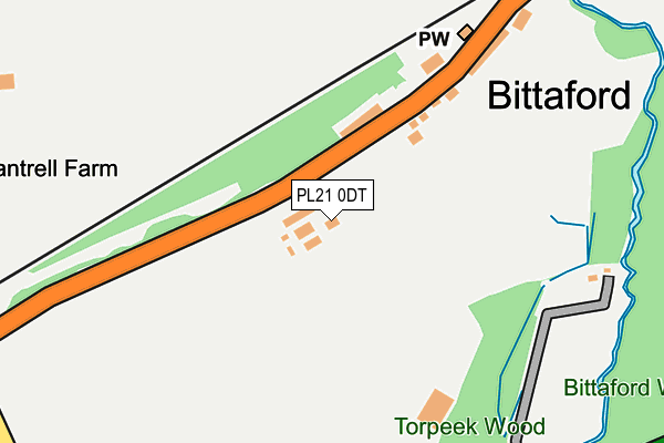 PL21 0DT map - OS OpenMap – Local (Ordnance Survey)