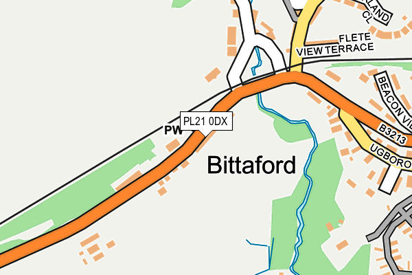 PL21 0DX map - OS OpenMap – Local (Ordnance Survey)