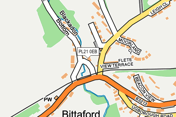 PL21 0EB map - OS OpenMap – Local (Ordnance Survey)