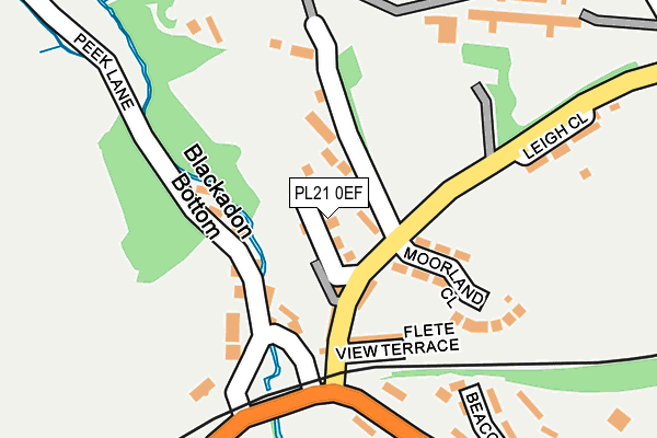 PL21 0EF map - OS OpenMap – Local (Ordnance Survey)