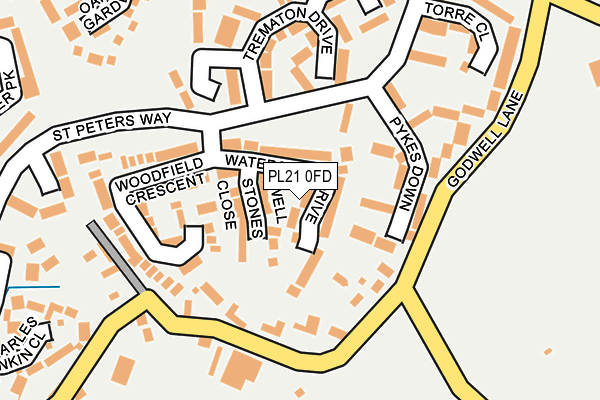 PL21 0FD map - OS OpenMap – Local (Ordnance Survey)