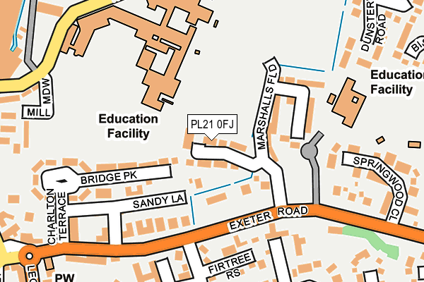 PL21 0FJ map - OS OpenMap – Local (Ordnance Survey)