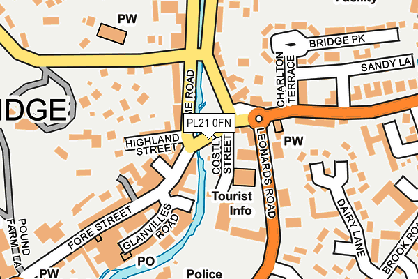 PL21 0FN map - OS OpenMap – Local (Ordnance Survey)