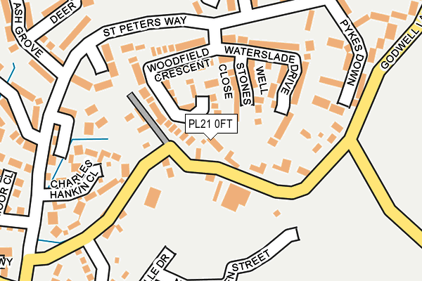 PL21 0FT map - OS OpenMap – Local (Ordnance Survey)