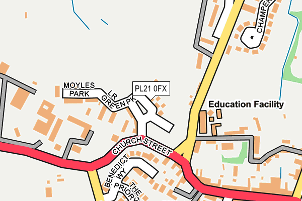 PL21 0FX map - OS OpenMap – Local (Ordnance Survey)