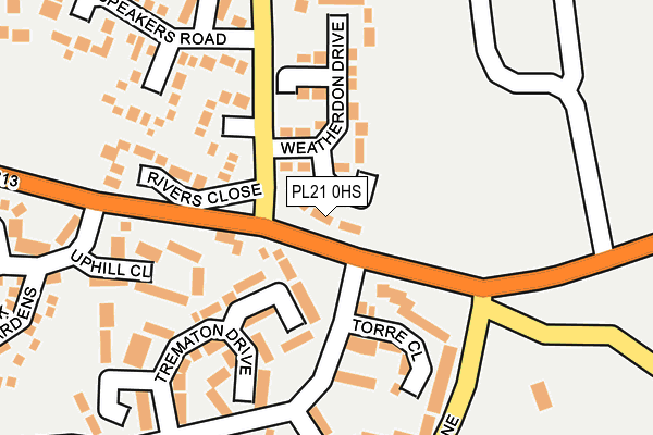 PL21 0HS map - OS OpenMap – Local (Ordnance Survey)