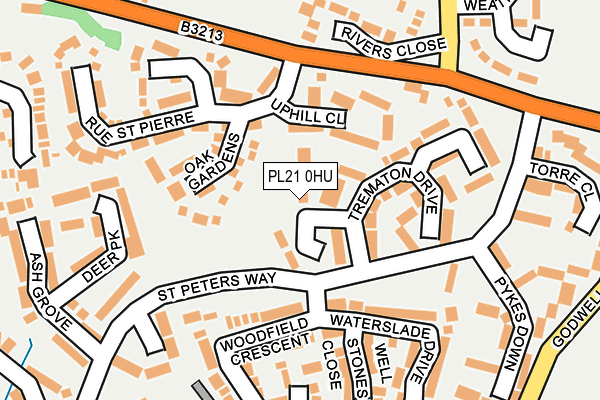 PL21 0HU map - OS OpenMap – Local (Ordnance Survey)