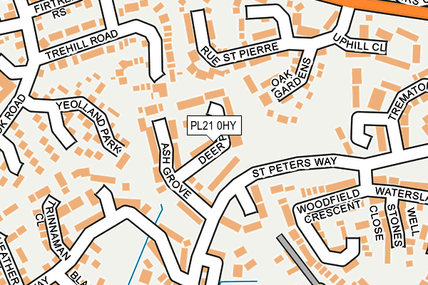 PL21 0HY map - OS OpenMap – Local (Ordnance Survey)