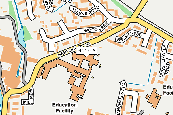 PL21 0JA map - OS OpenMap – Local (Ordnance Survey)