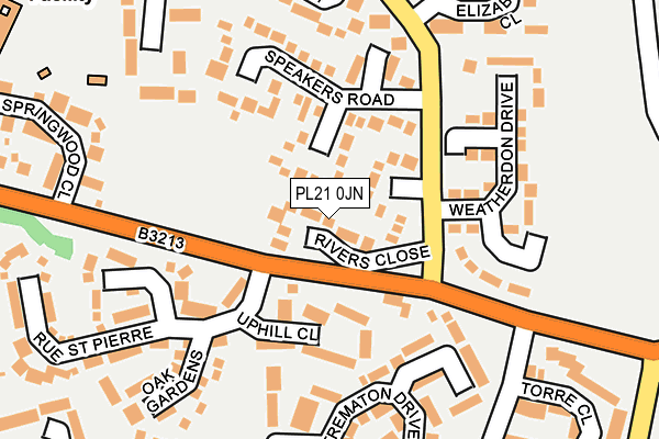 PL21 0JN map - OS OpenMap – Local (Ordnance Survey)