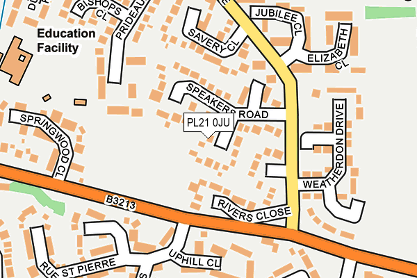 PL21 0JU map - OS OpenMap – Local (Ordnance Survey)