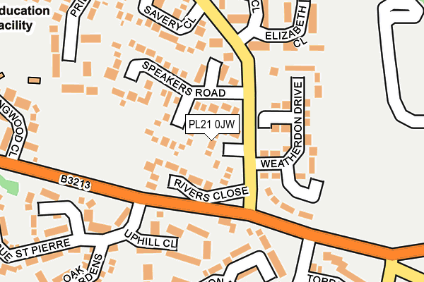 PL21 0JW map - OS OpenMap – Local (Ordnance Survey)