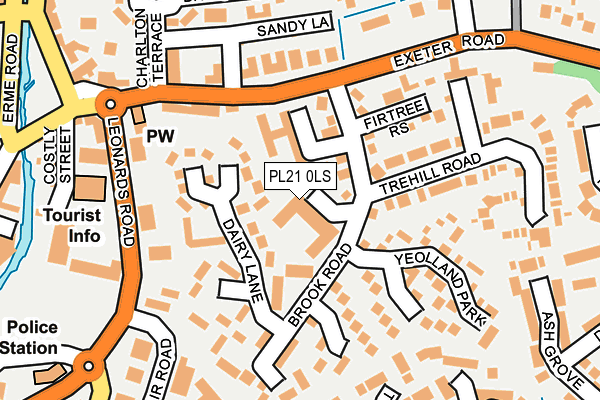 PL21 0LS map - OS OpenMap – Local (Ordnance Survey)