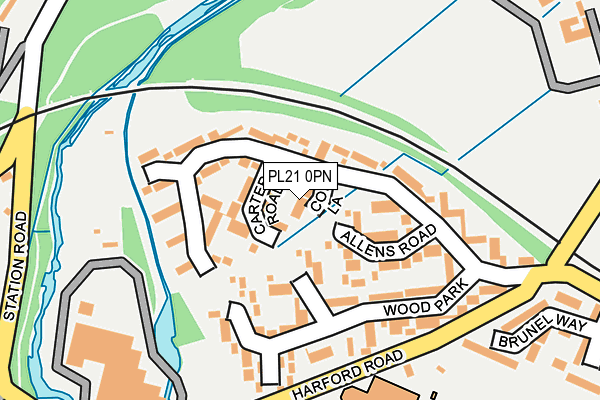 PL21 0PN map - OS OpenMap – Local (Ordnance Survey)