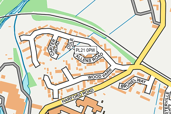 PL21 0PW map - OS OpenMap – Local (Ordnance Survey)