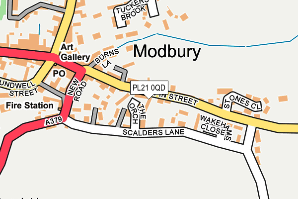 PL21 0QD map - OS OpenMap – Local (Ordnance Survey)