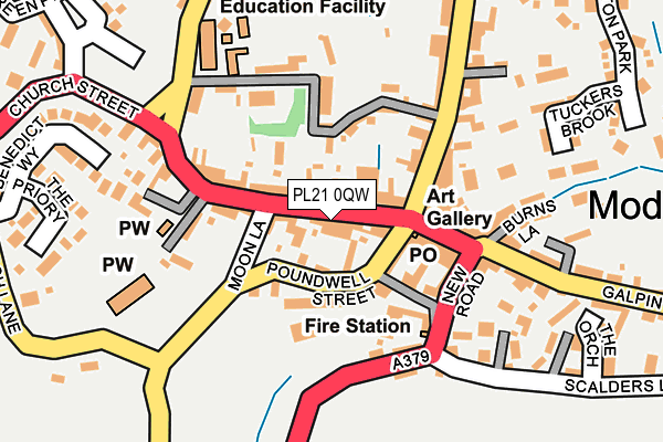 PL21 0QW map - OS OpenMap – Local (Ordnance Survey)