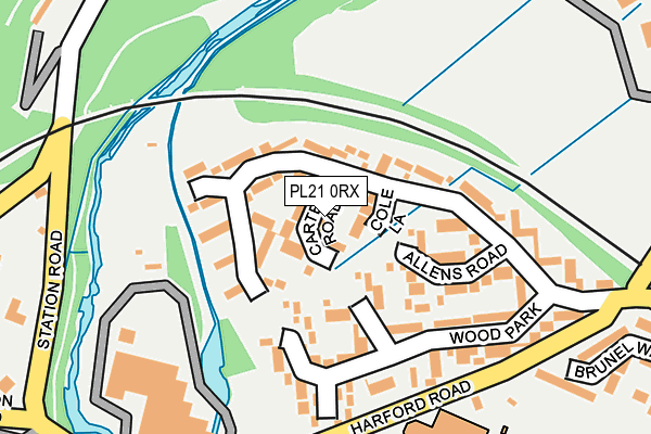 PL21 0RX map - OS OpenMap – Local (Ordnance Survey)