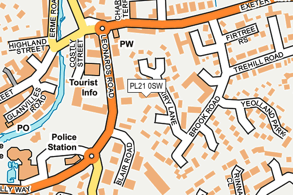 PL21 0SW map - OS OpenMap – Local (Ordnance Survey)