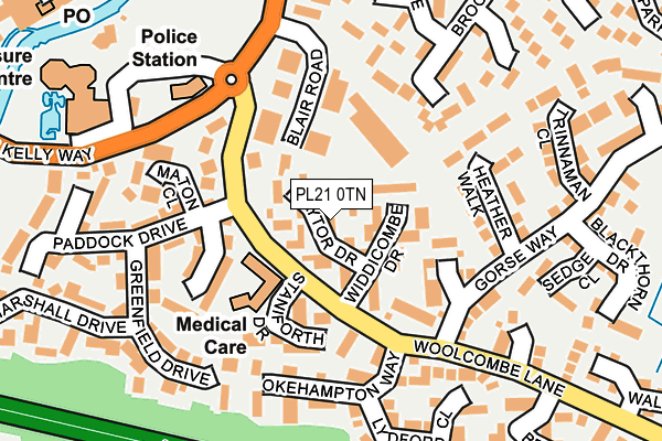 PL21 0TN map - OS OpenMap – Local (Ordnance Survey)