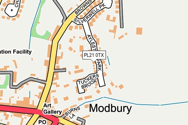 PL21 0TX map - OS OpenMap – Local (Ordnance Survey)