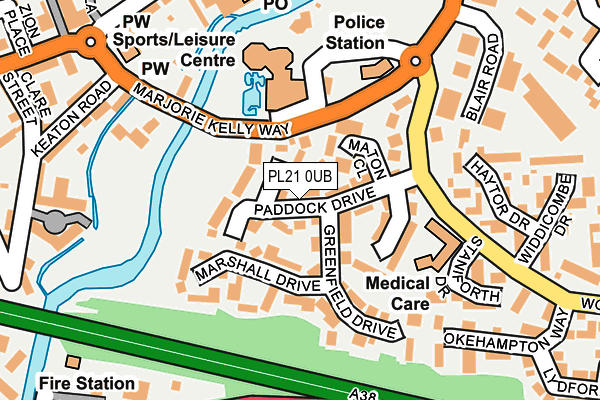 PL21 0UB map - OS OpenMap – Local (Ordnance Survey)