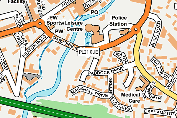 PL21 0UE map - OS OpenMap – Local (Ordnance Survey)