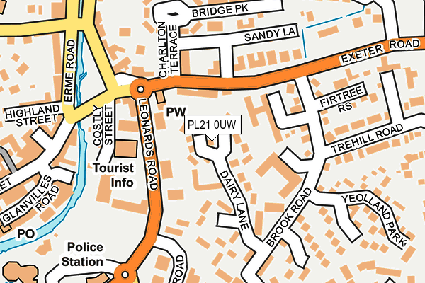 PL21 0UW map - OS OpenMap – Local (Ordnance Survey)