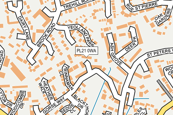 PL21 0WA map - OS OpenMap – Local (Ordnance Survey)
