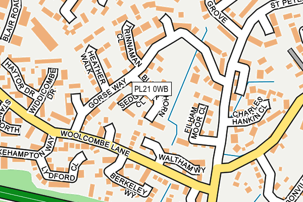 PL21 0WB map - OS OpenMap – Local (Ordnance Survey)