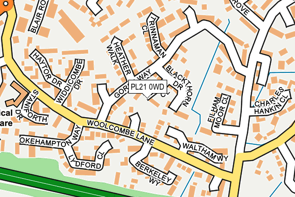 PL21 0WD map - OS OpenMap – Local (Ordnance Survey)