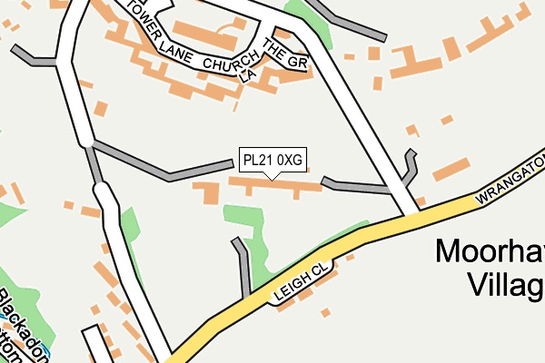 PL21 0XG map - OS OpenMap – Local (Ordnance Survey)