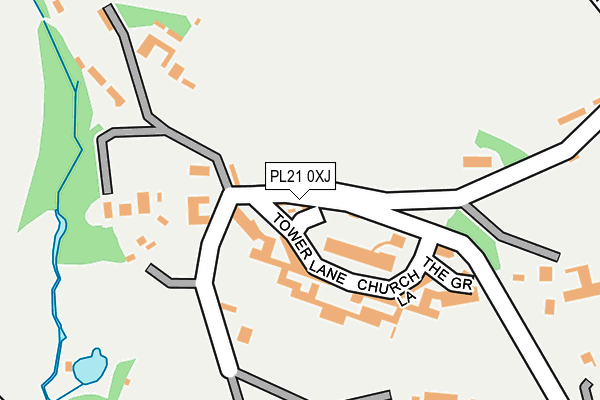 PL21 0XJ map - OS OpenMap – Local (Ordnance Survey)