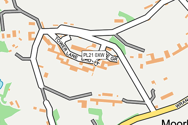PL21 0XW map - OS OpenMap – Local (Ordnance Survey)