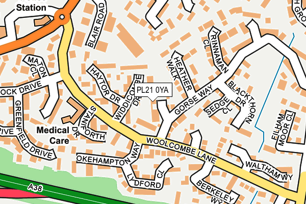 PL21 0YA map - OS OpenMap – Local (Ordnance Survey)