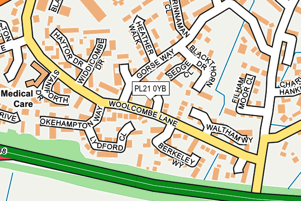 PL21 0YB map - OS OpenMap – Local (Ordnance Survey)